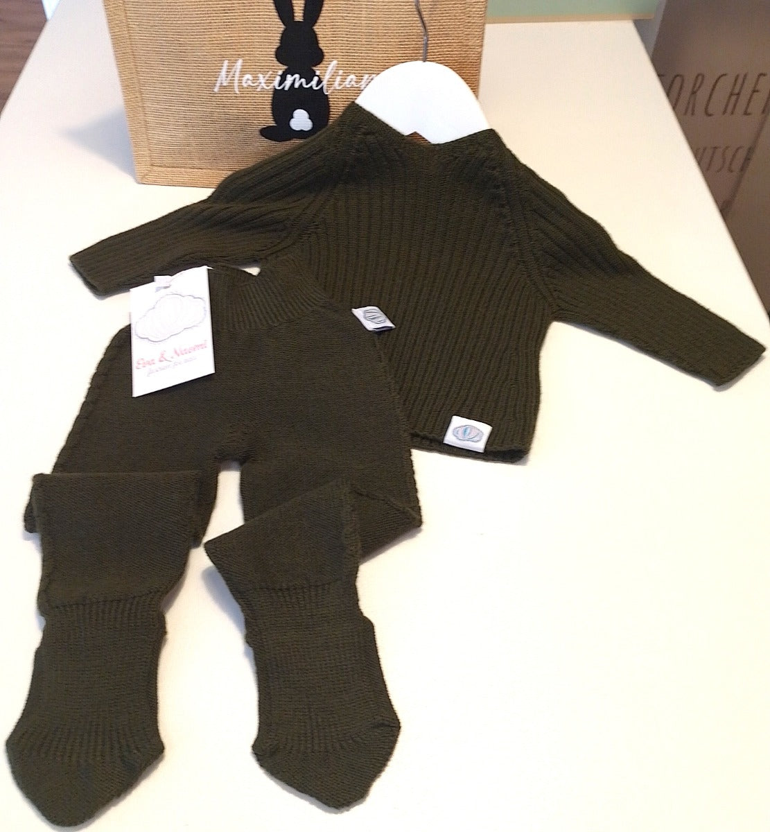 Ripped Jumper green aus Merinowolle - 62