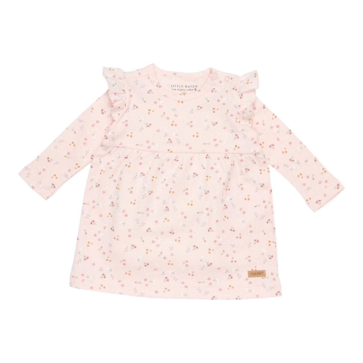 Langärmeliges Kleid mit Rüschen Little Pink Flowers