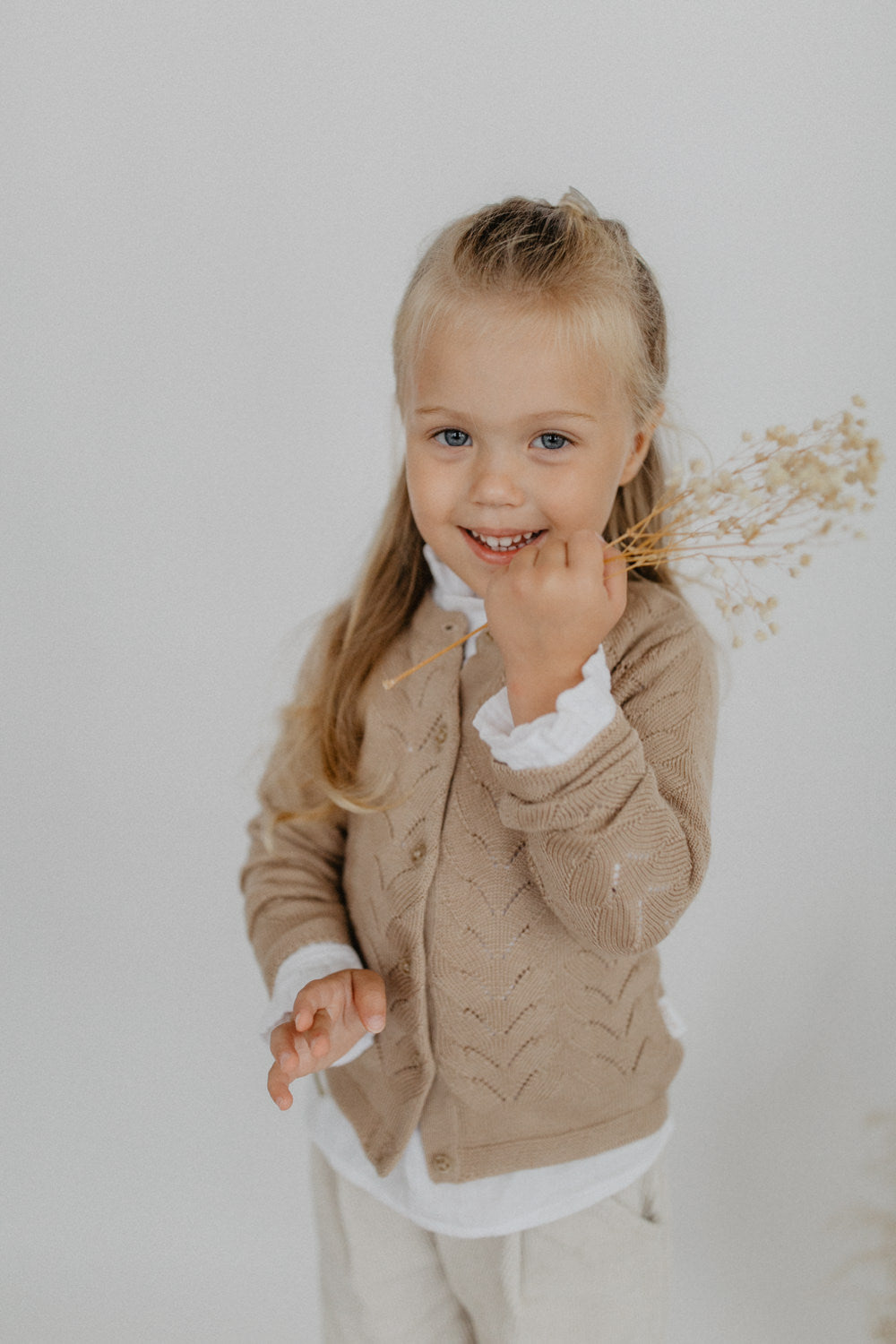 Strickjacke mit Zopfmuster - coffee-86-92