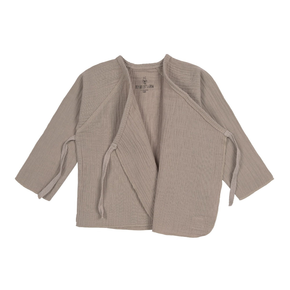 Baby Wickelshirt - Bio Baumwolle, Taupe, Grau