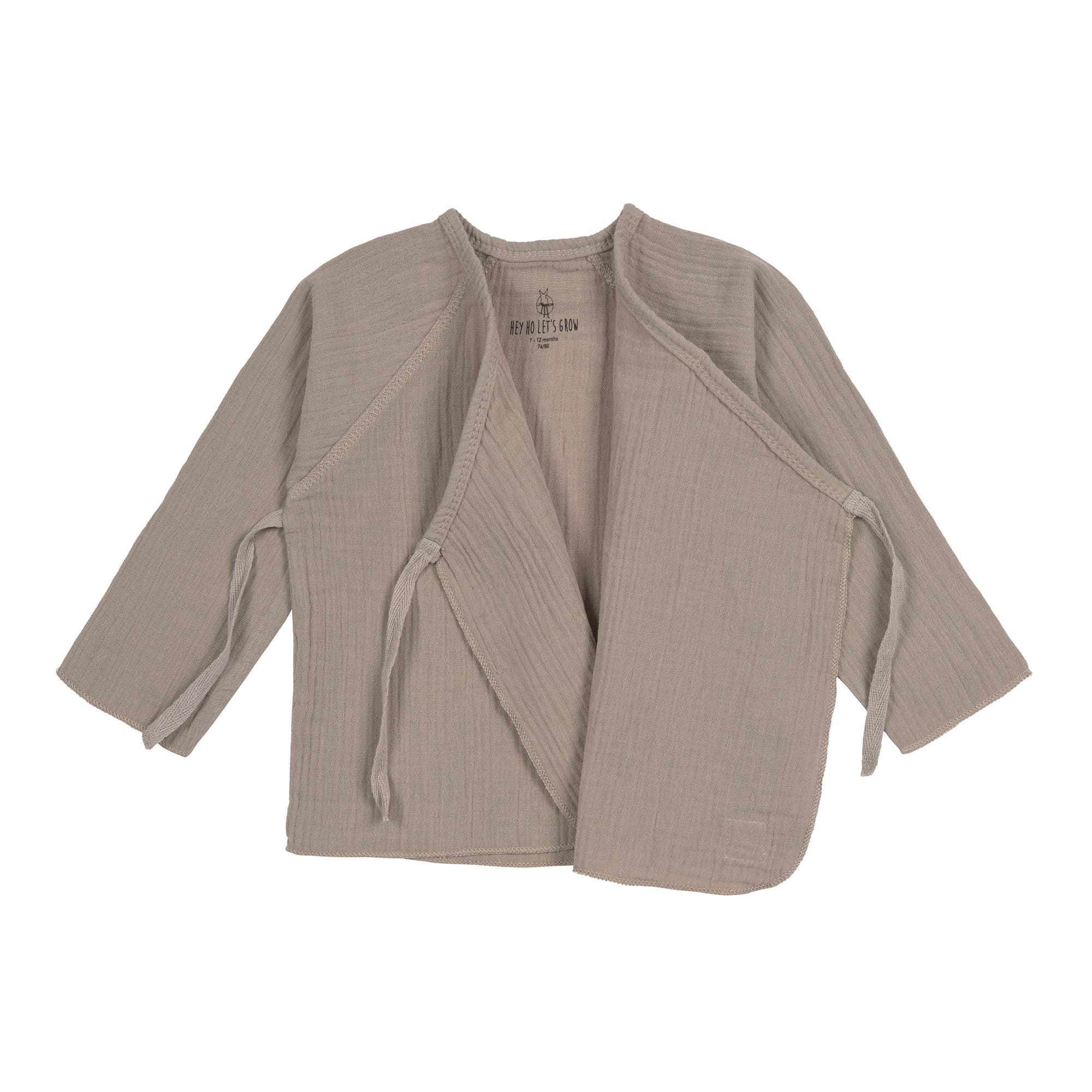 Baby Wickelshirt - Bio Baumwolle, Taupe, Grau