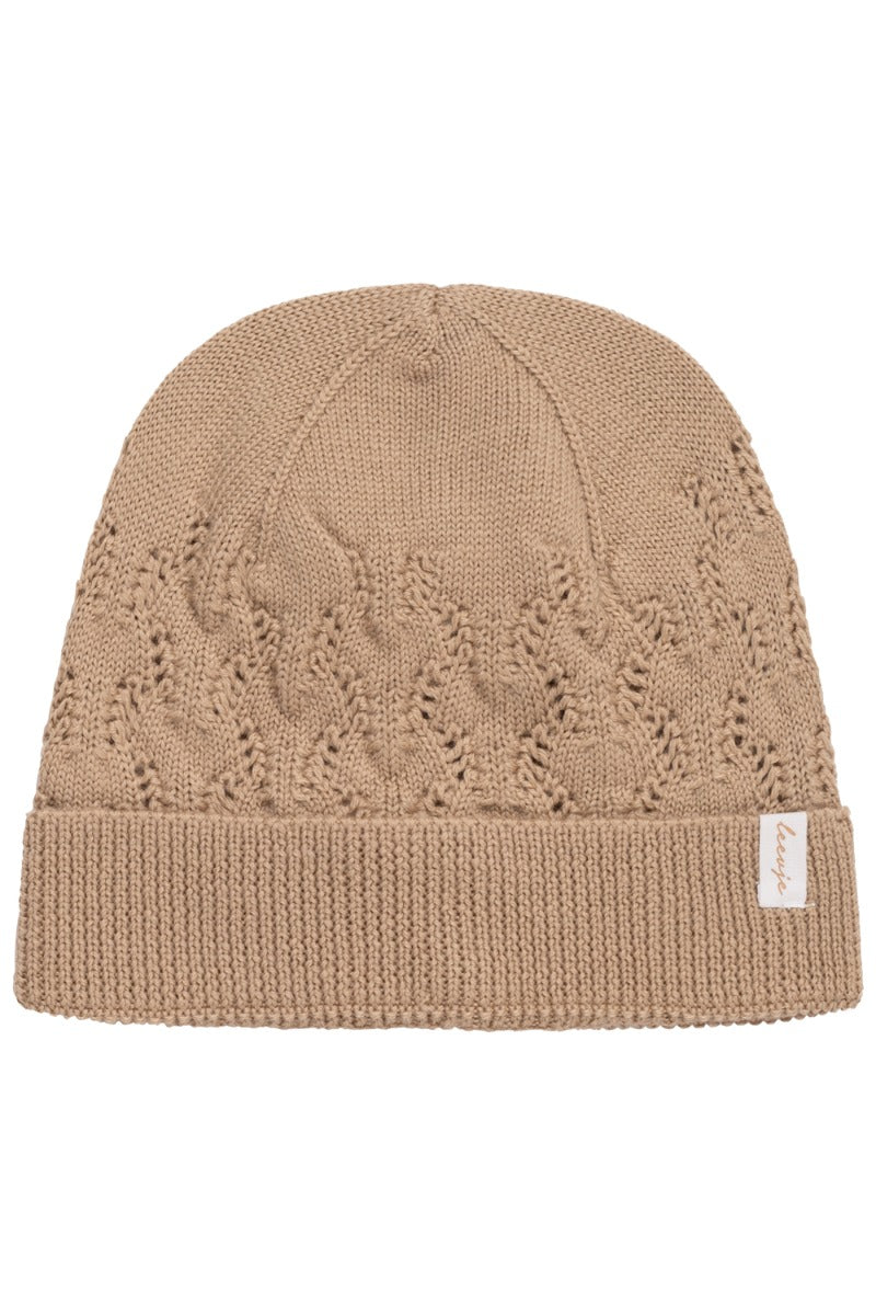 Strickmütze aus Merinowolle - coffee