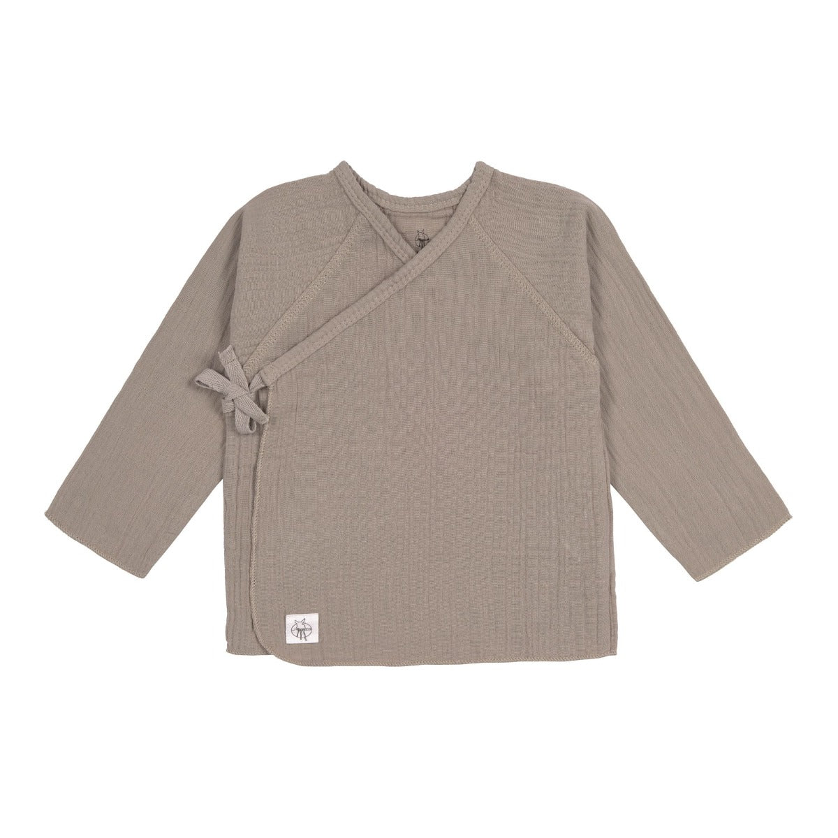 Baby Wickelshirt - Bio Baumwolle, Taupe, Grau
