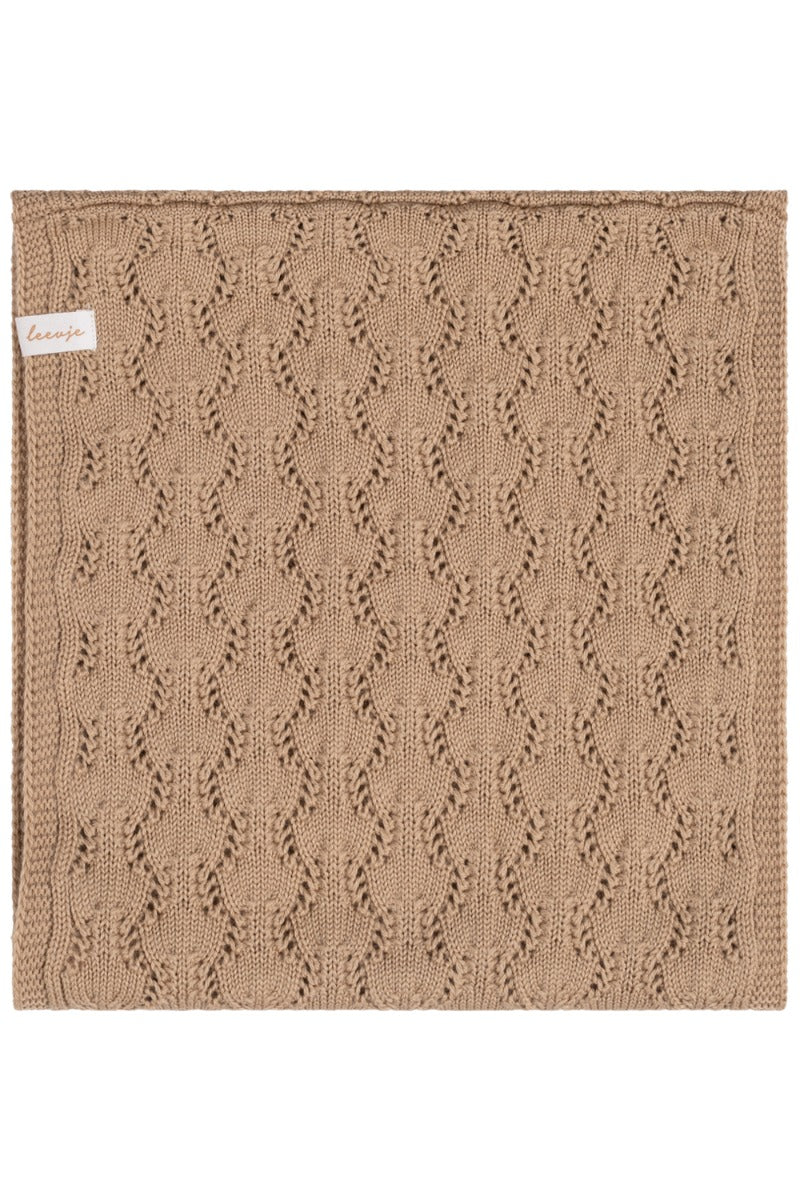 Leevje - Strickschal aus Merinowolle - coffee