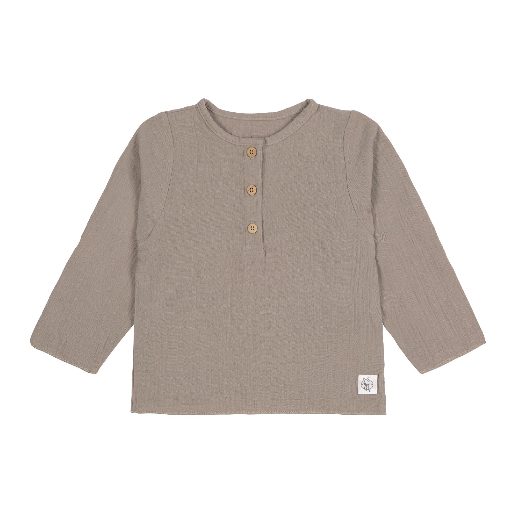 Baby Langarmshirt - Bio Baumwolle, Taupe, Grau