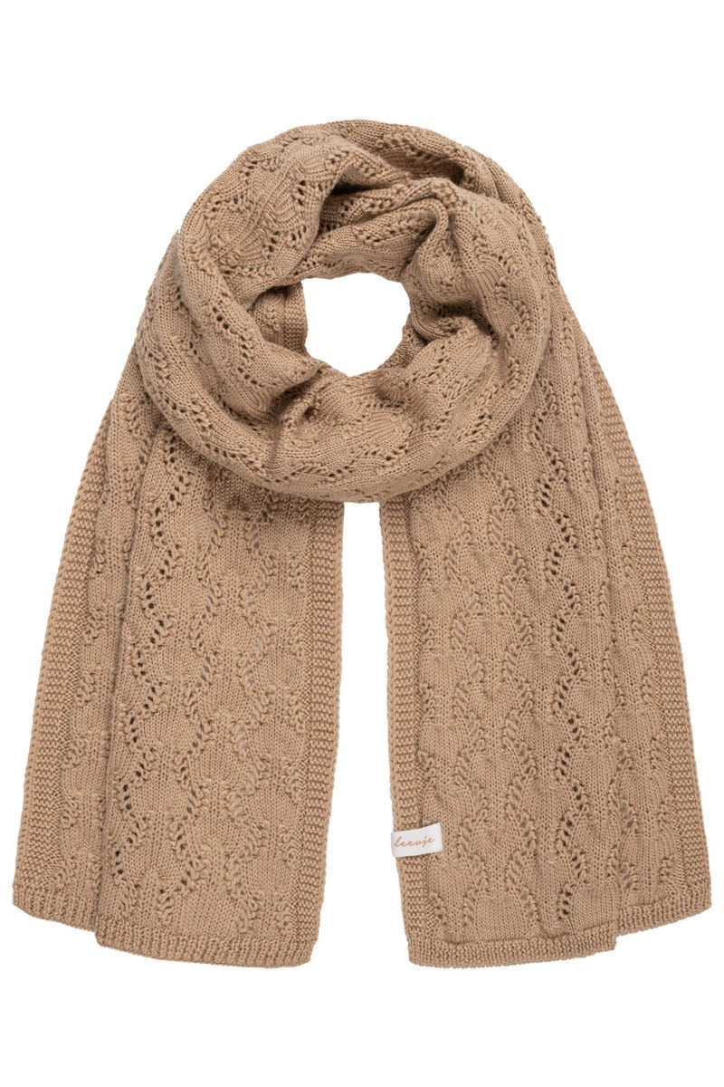 Leevje - Strickschal aus Merinowolle - coffee
