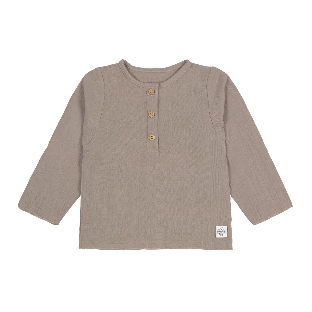 Baby Langarmshirt - Bio Baumwolle, Taupe, Grau