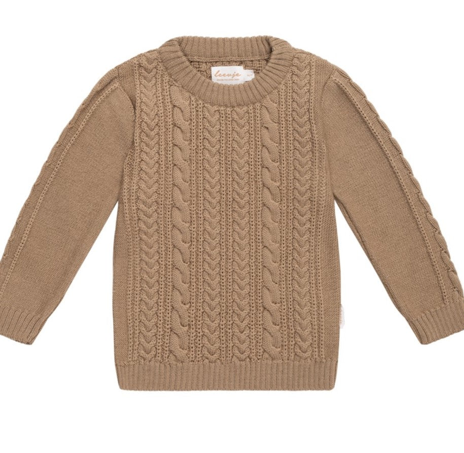 Leevje - Strickpullover aus Merinowolle - walnut