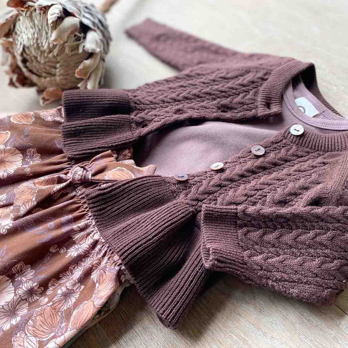 Müsli Babystrickjacke - Grape Gr. 68