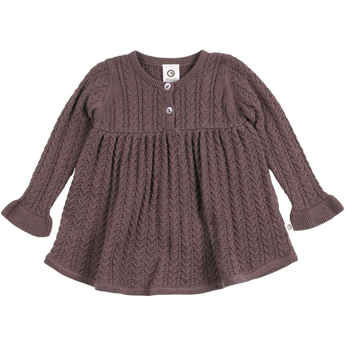 Müsli Babystrickkleid - Grape-68