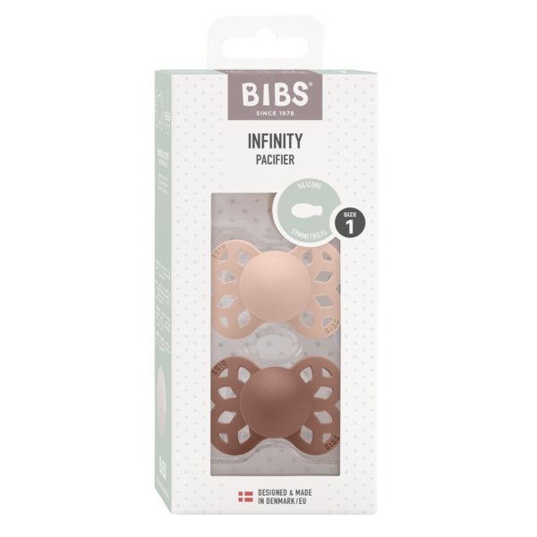 2er Packung Schnuller - Blush & Woodchuck Silicone - BIBS Infinity Symmetrischer Sauger