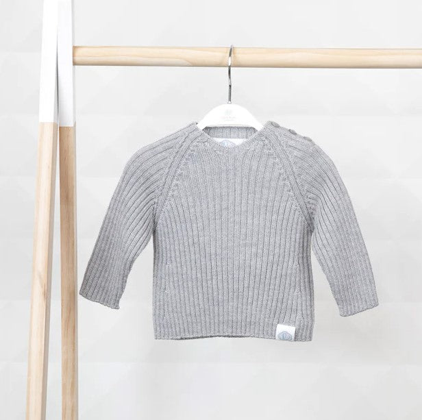 Ripped Jumper grey aus Merinowolle - 62