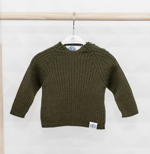 Ripped Jumper green  aus Merinowolle - 62