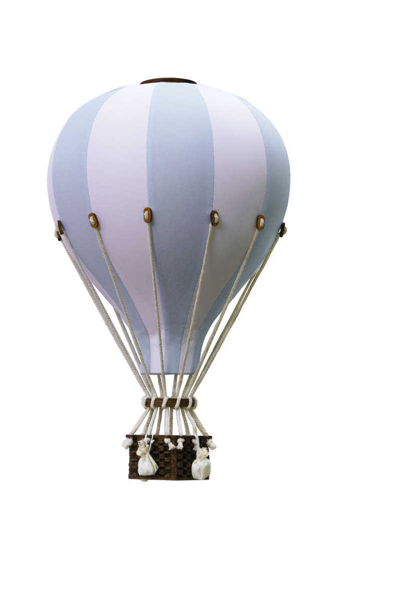 Deko Heißluftballon- Large  hellblau/weiß