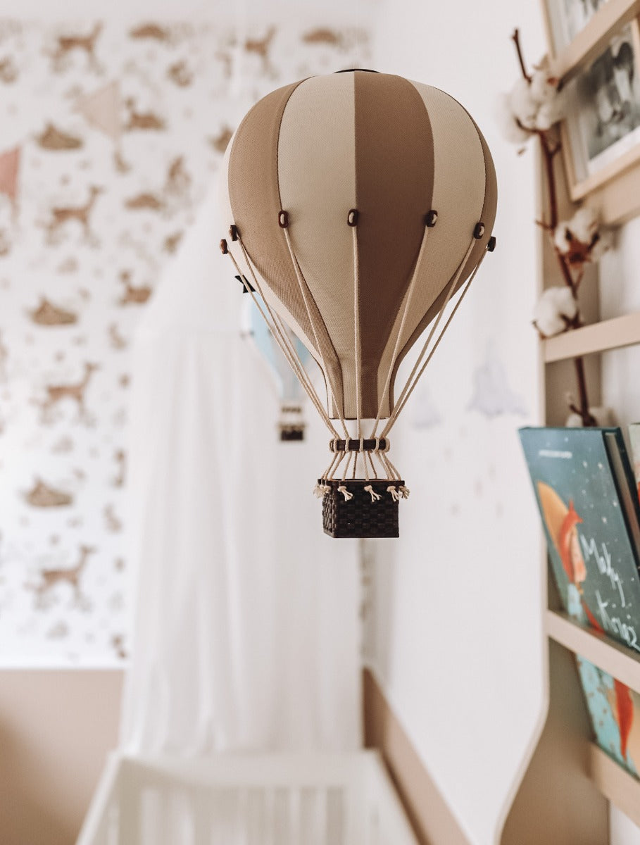 Deko Heißluftballon-medium grau/vanille