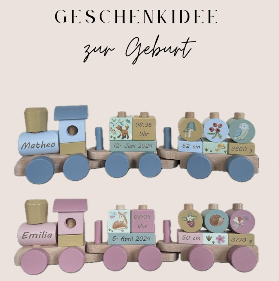 Zug zur Geburt - Little Dutch, personalisiert