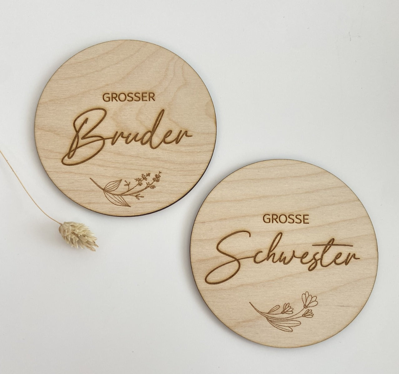 Holzscheibe 3er SET - Schwangerschaftsverkündung